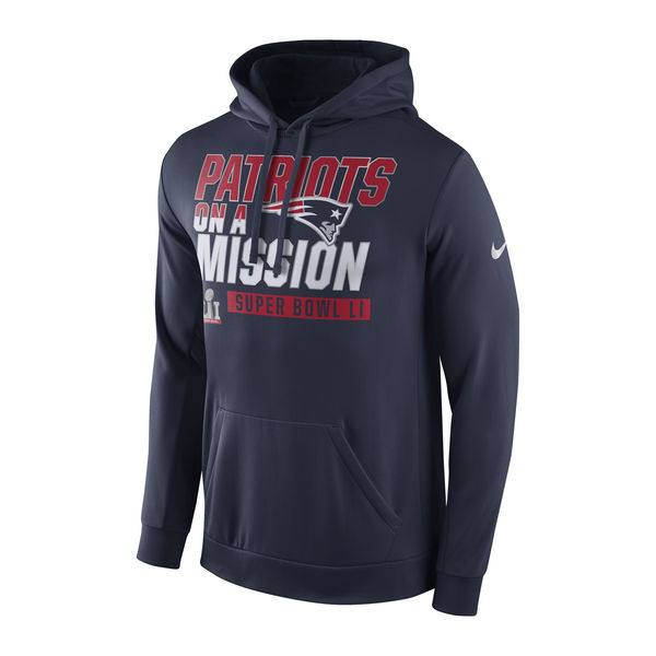 New England Patriots Nike Super Bowl LI Bound On a Mission Pullover Hoodie - Navy